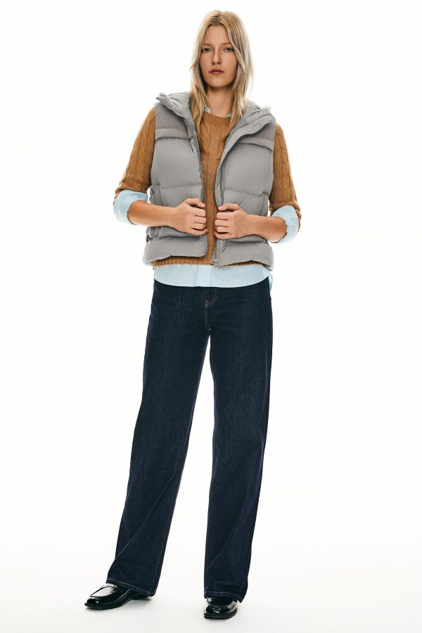 Hooded Puffer Down Vest Cropped Zip Up Lightweight - Image 19