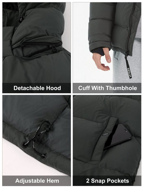 Aurora Mens Down Puffer with Detachable Hood - Image 13