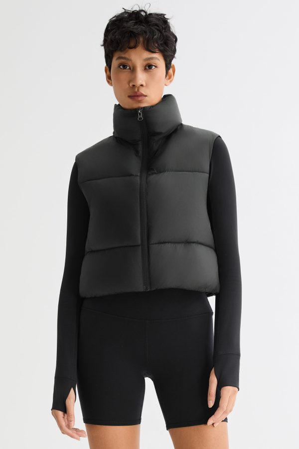 Cropped Puffer Down Vest - Image 5