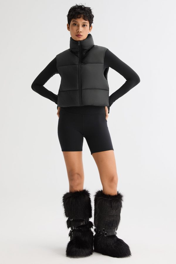 Cropped Puffer Down Vest - Image 6
