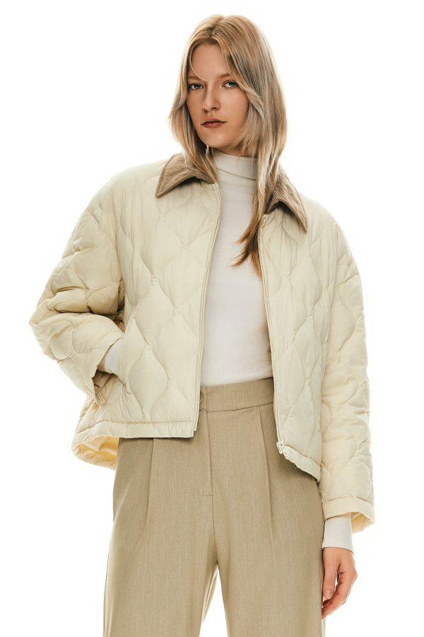 Lightweight Cropped Down Puffer Jacket - Image 4