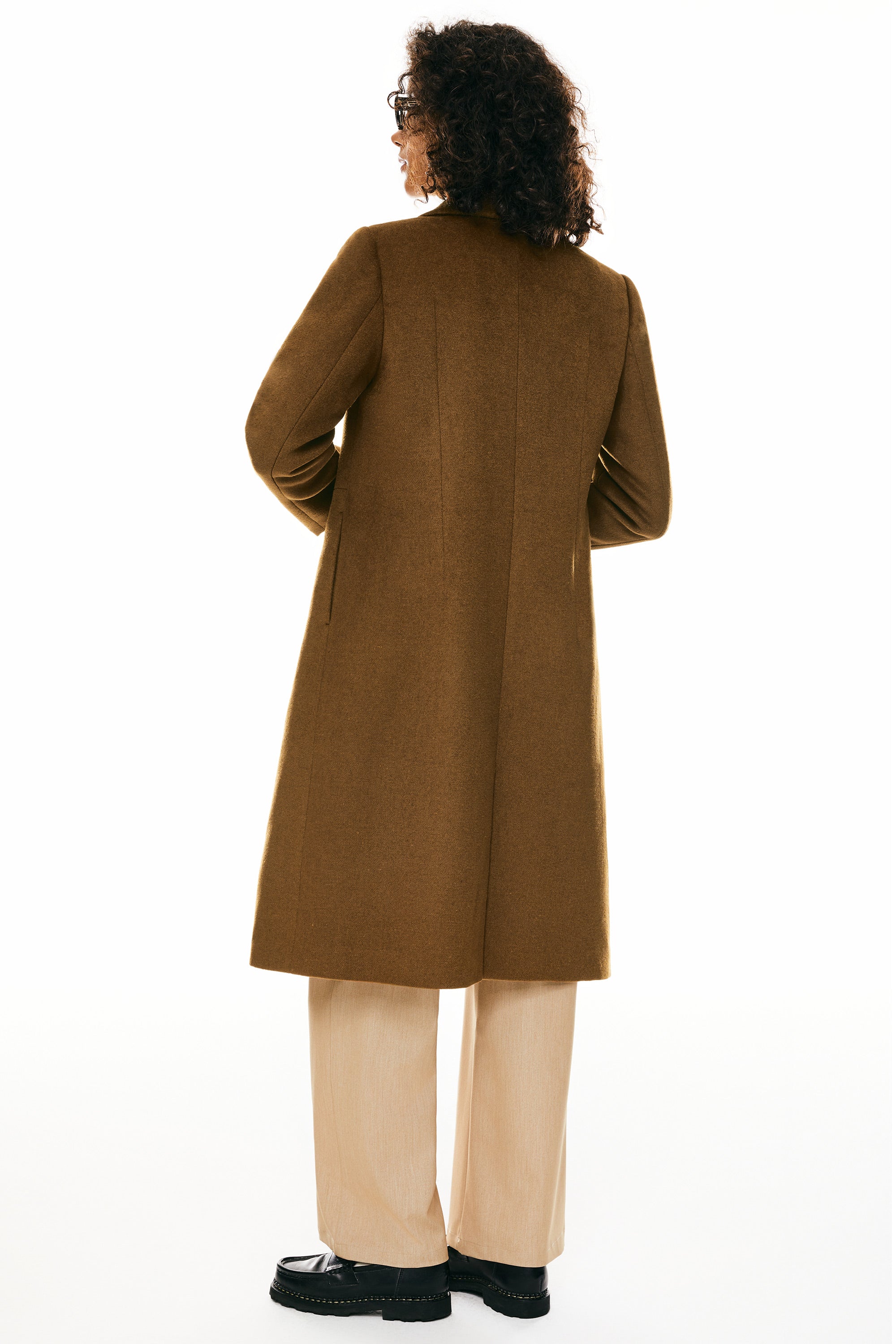 Double Breasted Pea Wool Coat - Image 5