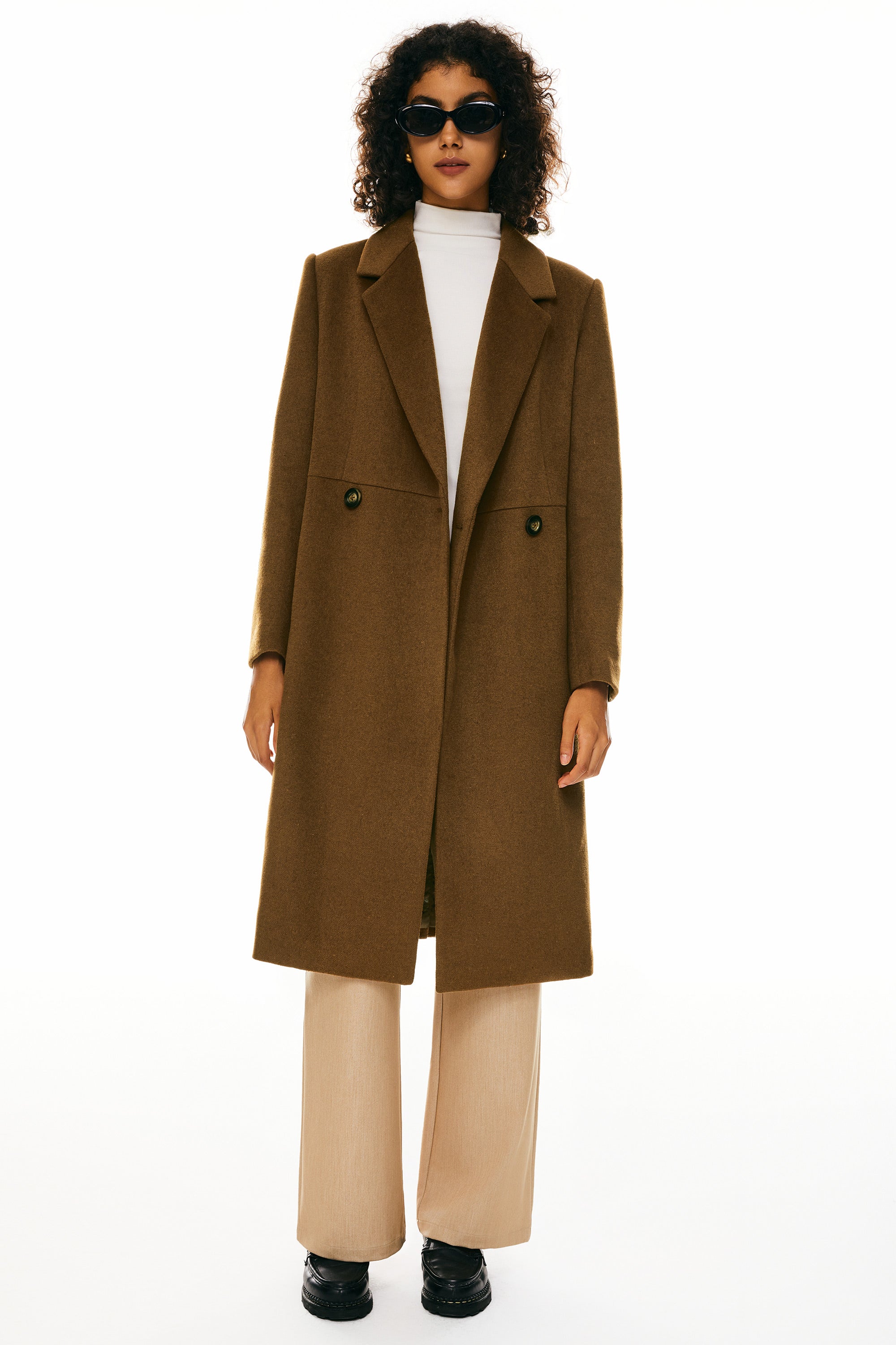 Double Breasted Pea Wool Coat - Image 6