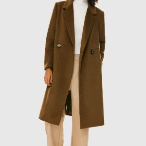 Double Breasted Pea Wool Coat