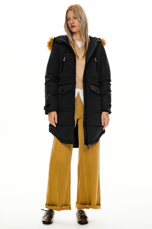 Drawstring Hooded Thickened Down Coat - Image 41