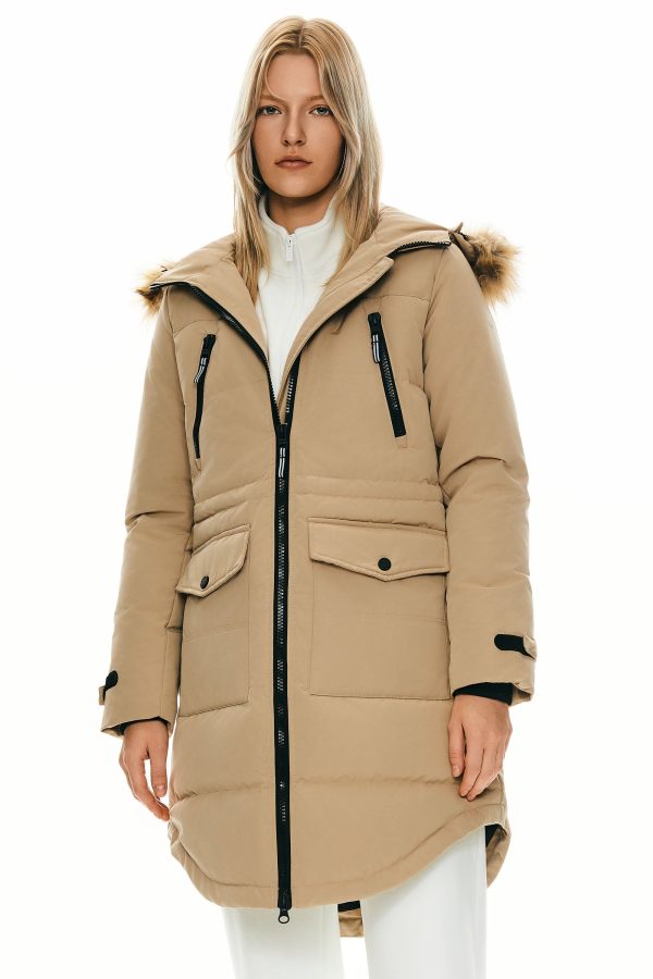 Drawstring Hooded Thickened Down Coat - Image 15