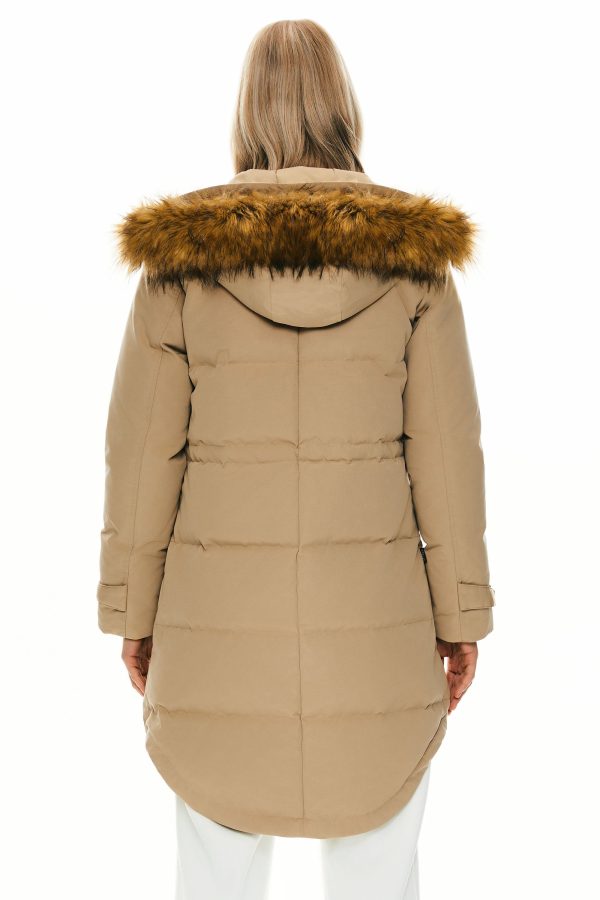 Drawstring Hooded Thickened Down Coat - Image 18