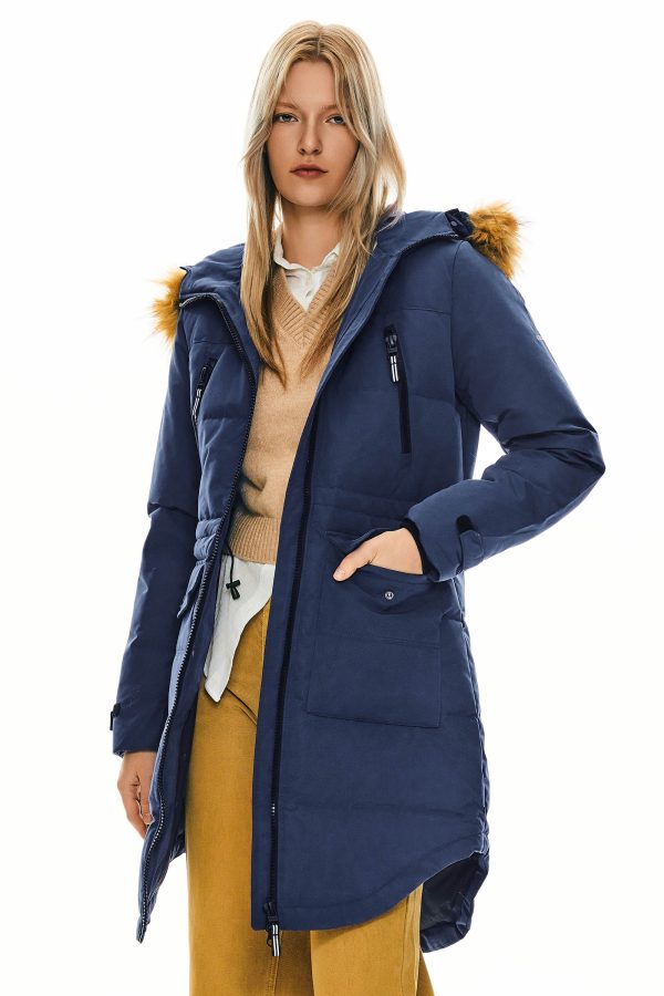 Drawstring Hooded Thickened Down Coat - Image 28