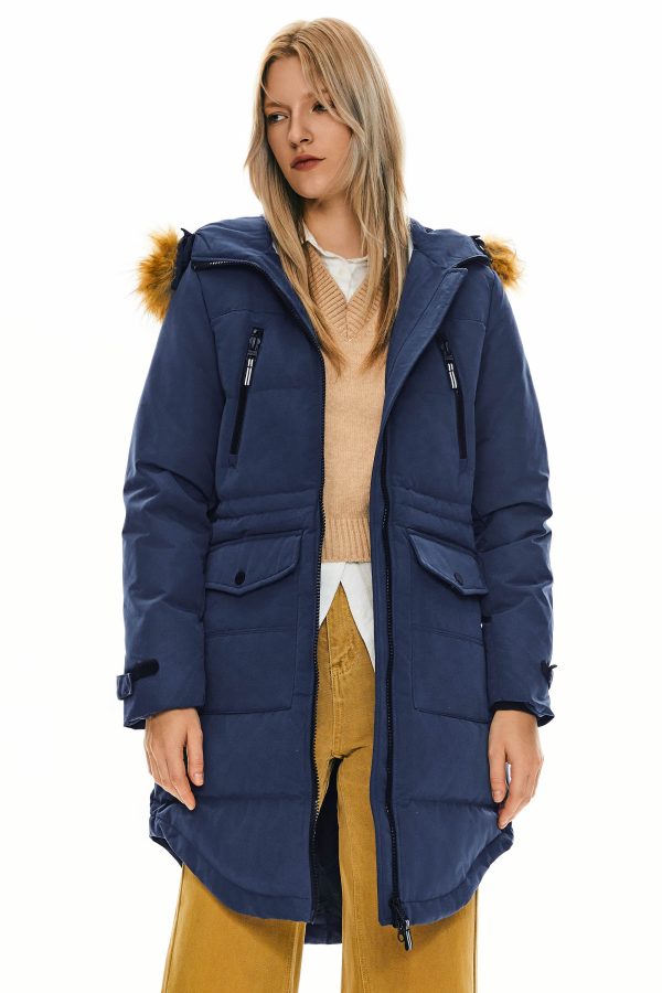 Drawstring Hooded Thickened Down Coat - Image 31