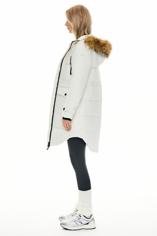 Drawstring Hooded Thickened Down Coat - Image 7