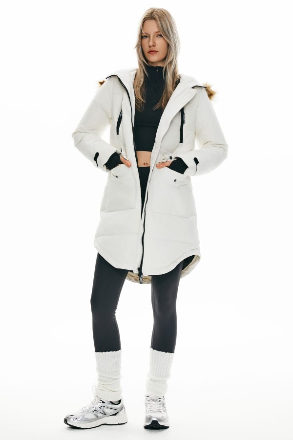 Drawstring Hooded Thickened Down Coat - Image 4
