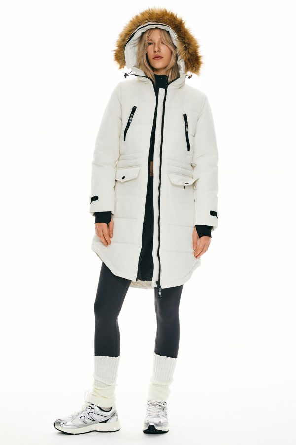 Drawstring Hooded Thickened Down Coat - Image 5