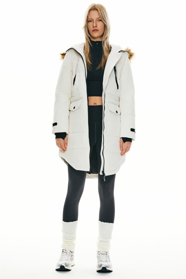 Drawstring Hooded Thickened Down Coat - Image 3
