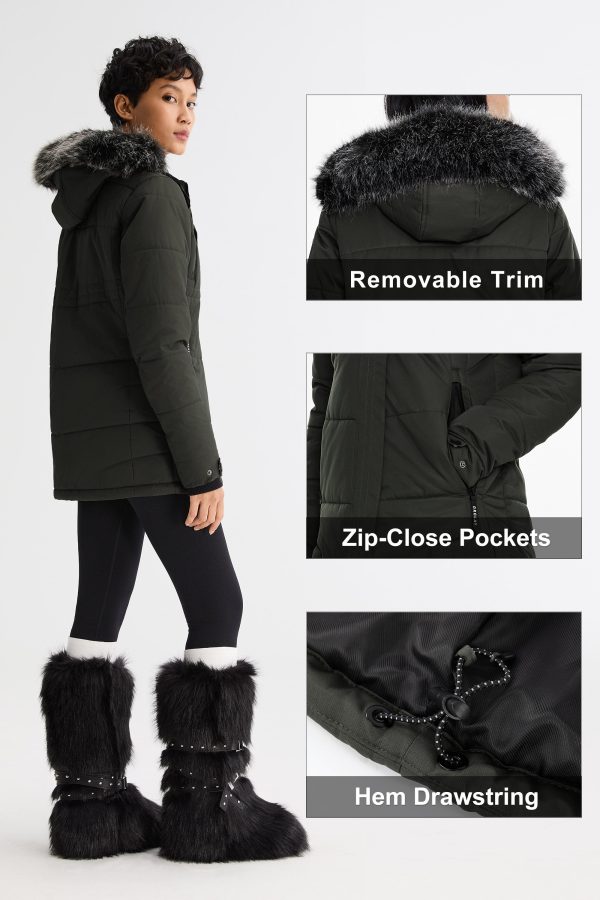 Faux Fur Hooded Mountain Parka Jacket - Image 5
