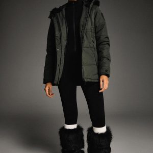 Faux Fur Hooded Mountain Parka Jacket