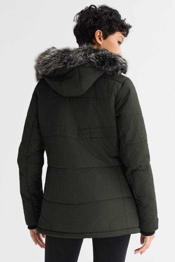 Faux Fur Hooded Mountain Parka Jacket - Image 3