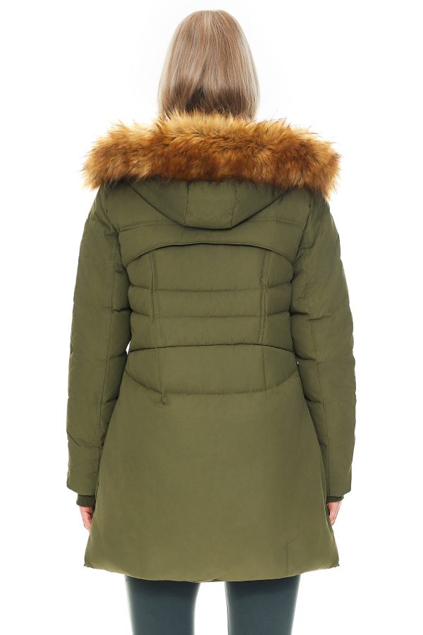 Faux Fur Qulited Puffer Down Jacket - Image 4