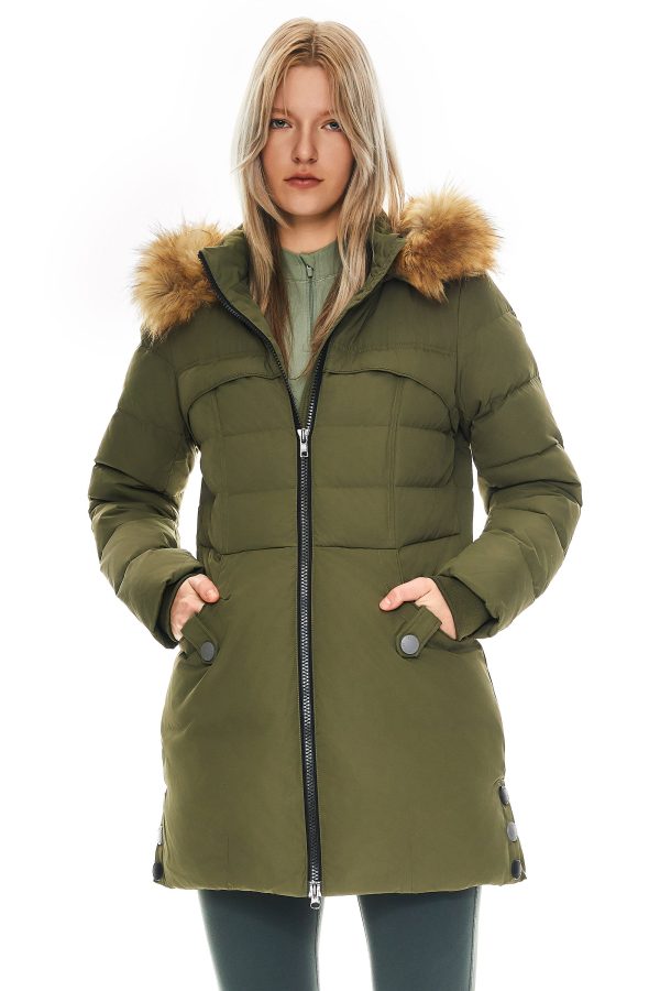 Faux Fur Qulited Puffer Down Jacket - Image 2