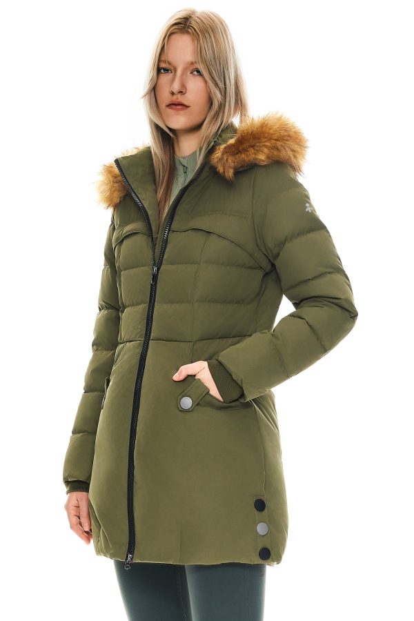 Faux Fur Qulited Puffer Down Jacket - Image 3