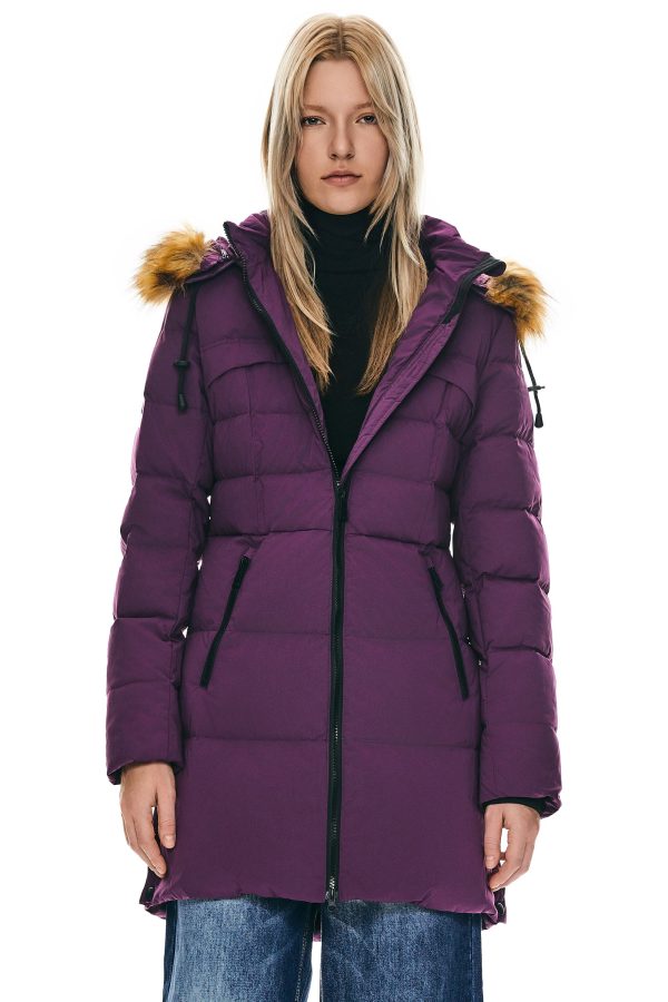 Faux Fur Trim Hood Winter Down Jacket - Image 18