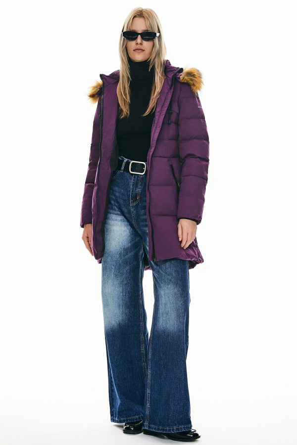 Faux Fur Trim Hood Winter Down Jacket - Image 17