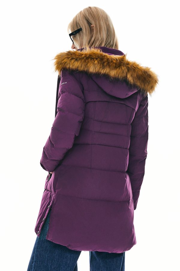 Faux Fur Trim Hood Winter Down Jacket - Image 20