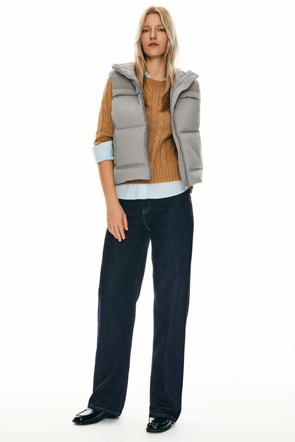 Hooded Puffer Down Vest Cropped Zip Up Lightweight - Image 22