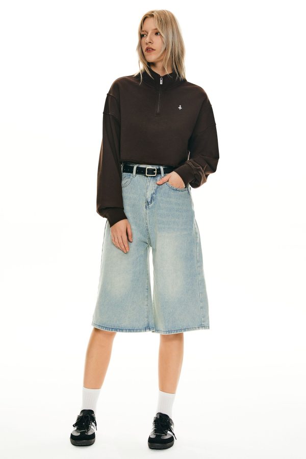 Half Zip Crop Sweatshirts - Image 19