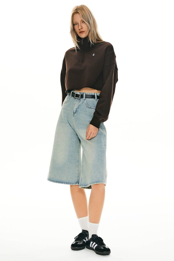 Half Zip Crop Sweatshirts - Image 20