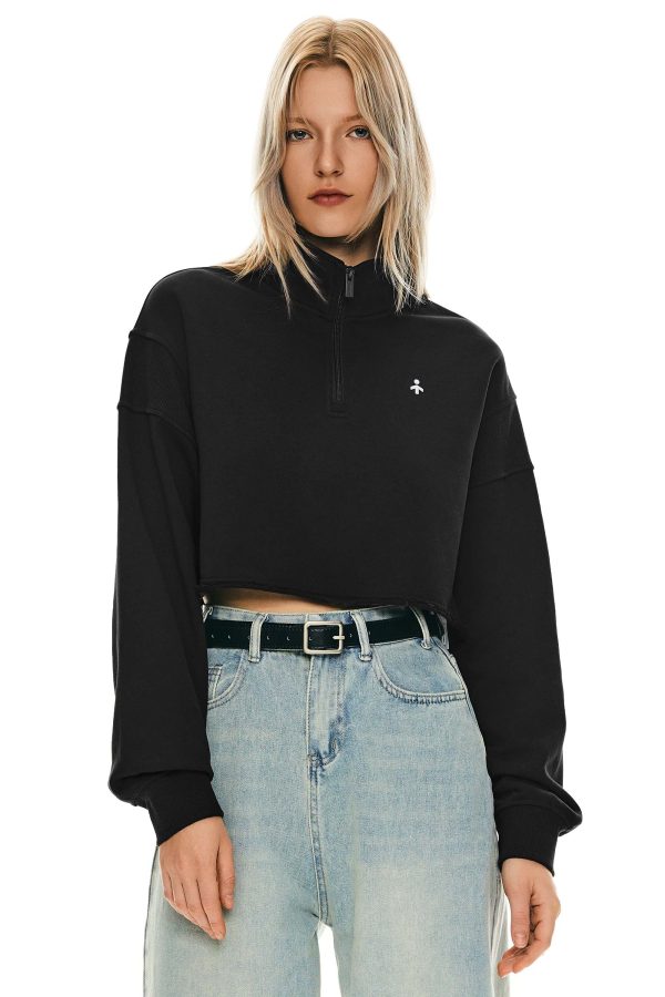 Half Zip Crop Sweatshirts - Image 23