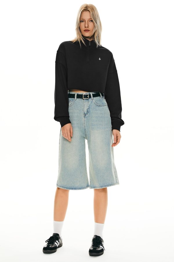 Half Zip Crop Sweatshirts - Image 22