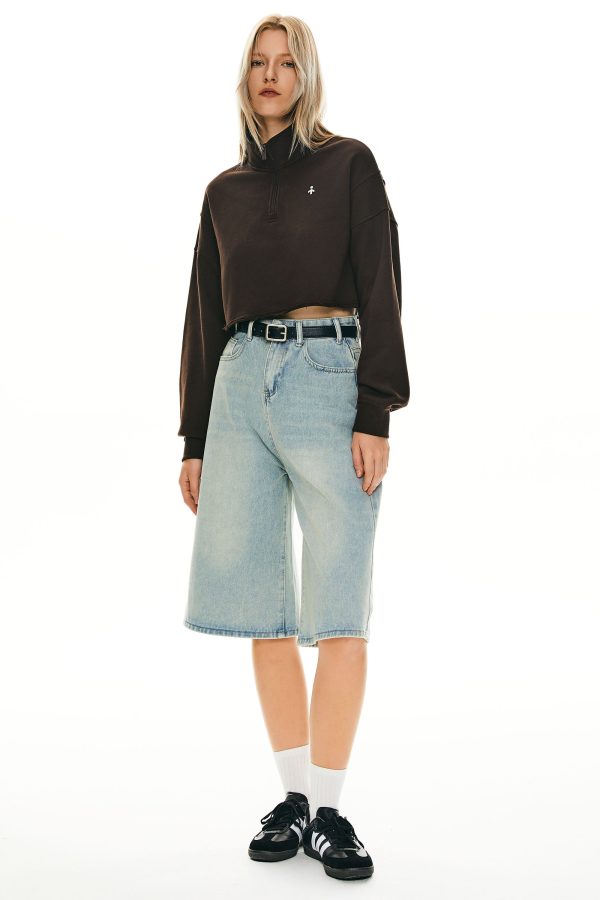 Half Zip Crop Sweatshirts - Image 17