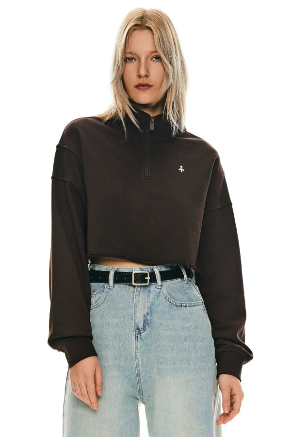 Half Zip Crop Sweatshirts - Image 16