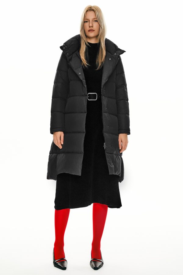 Hooded Winter Two-Way Zipper Down Coat - Image 9
