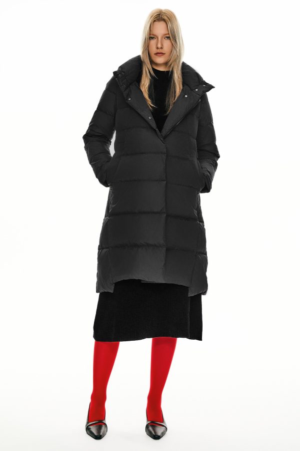 Hooded Winter Two-Way Zipper Down Coat - Image 11