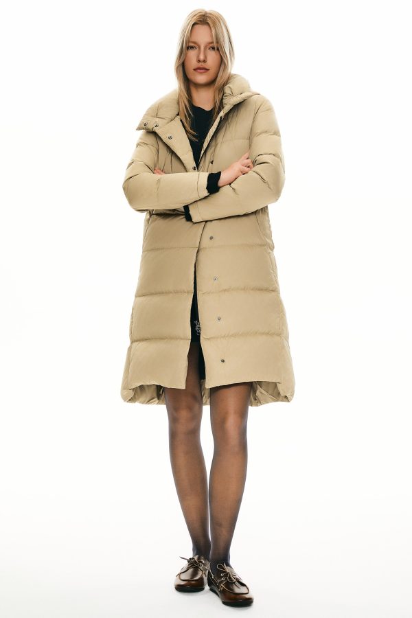 Hooded Winter Two-Way Zipper Down Coat - Image 3