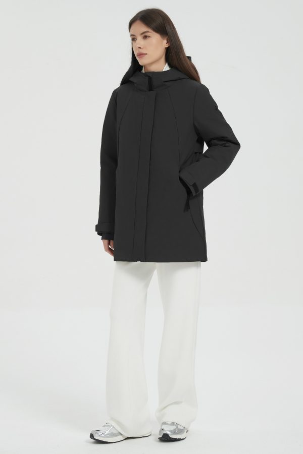 Hooded Winter Warm Parka Jacket Full Zip Lightweight - Image 3