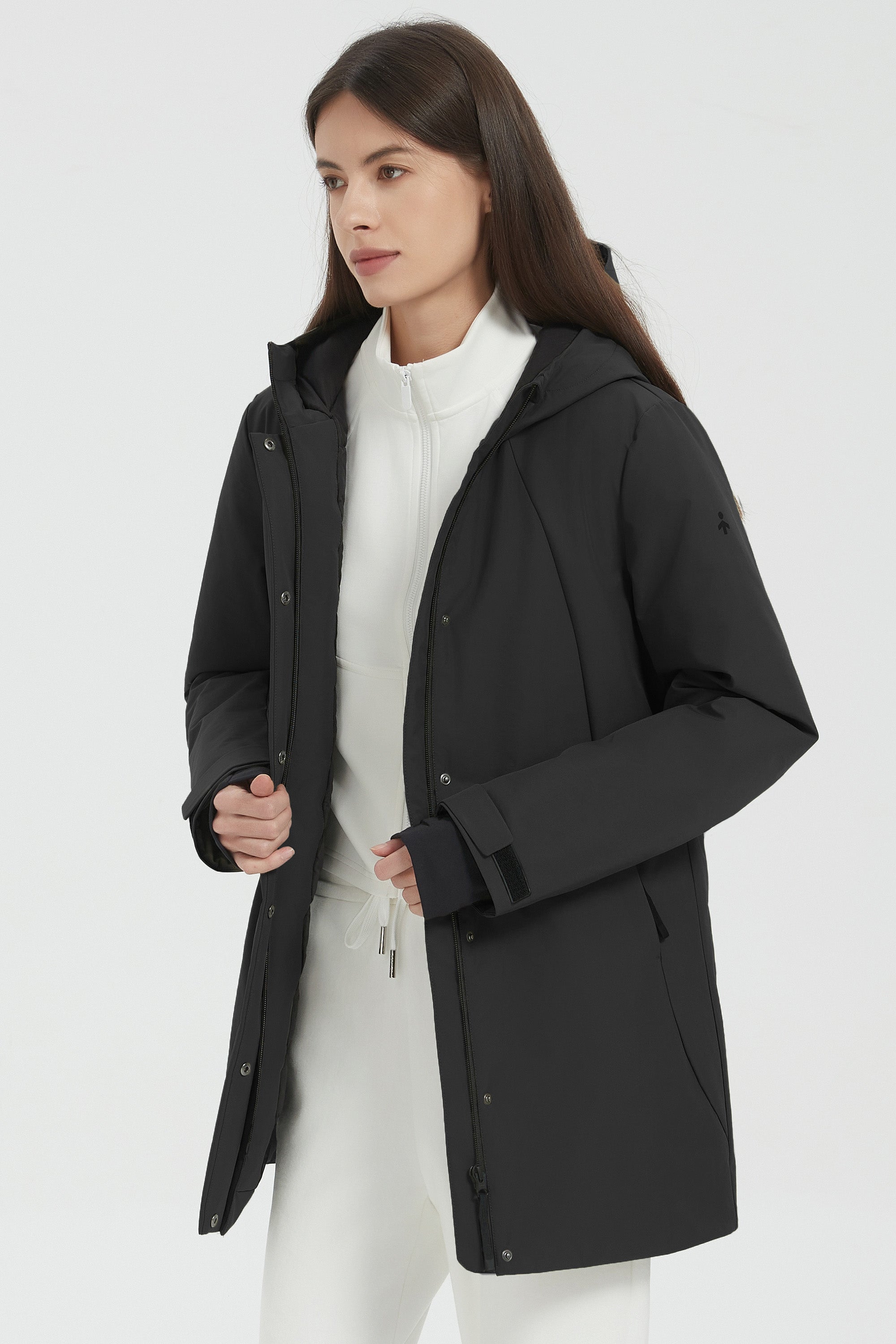 Hooded Winter Warm Parka Jacket Full Zip Lightweight - Image 6