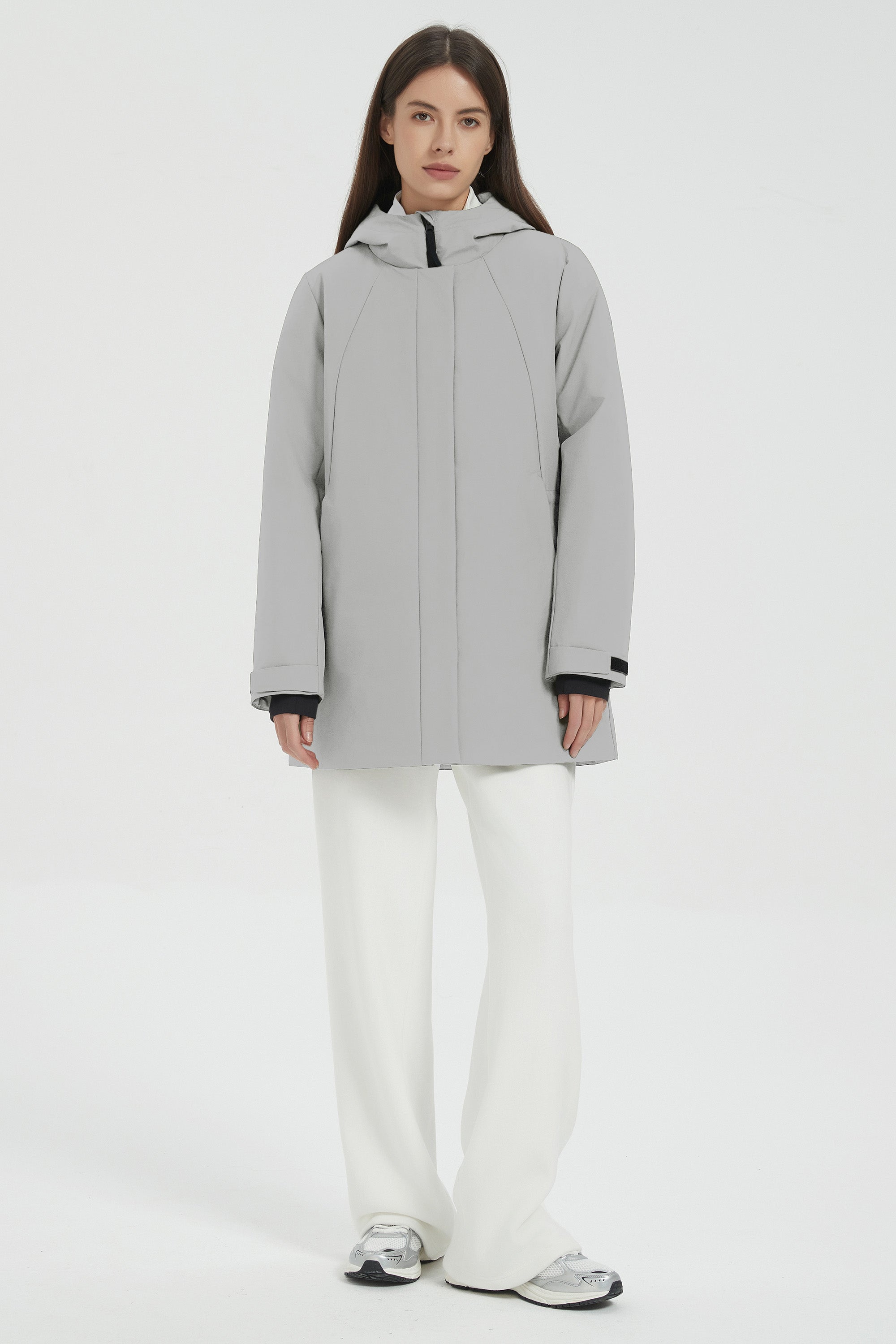 Hooded Winter Warm Parka Jacket Full Zip Lightweight - Image 16