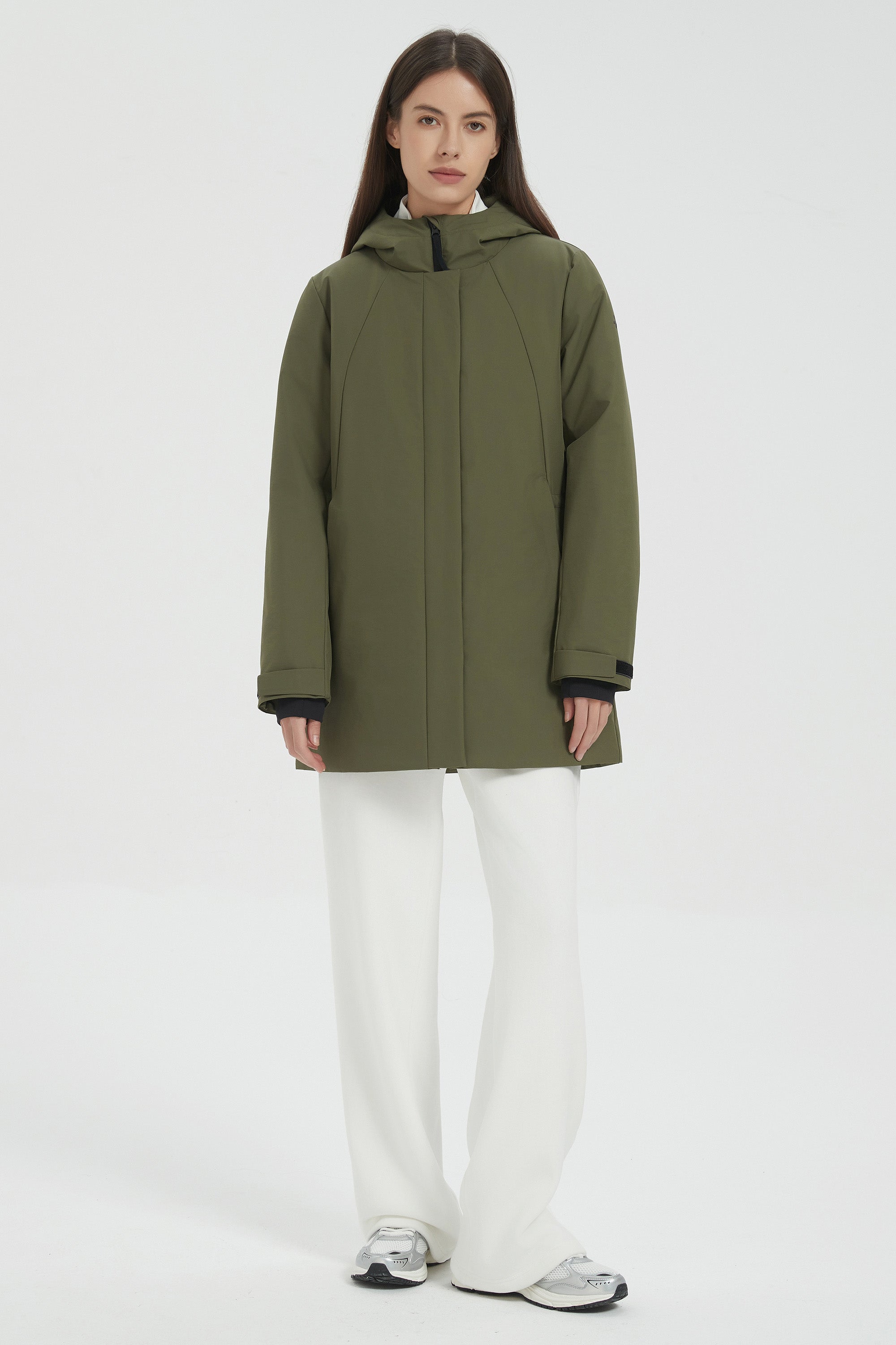 Hooded Winter Warm Parka Jacket Full Zip Lightweight - Image 7