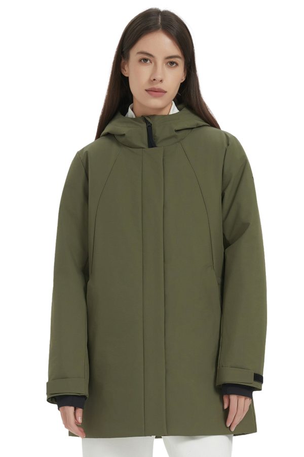 Hooded Winter Warm Parka Jacket Full Zip Lightweight - Image 8