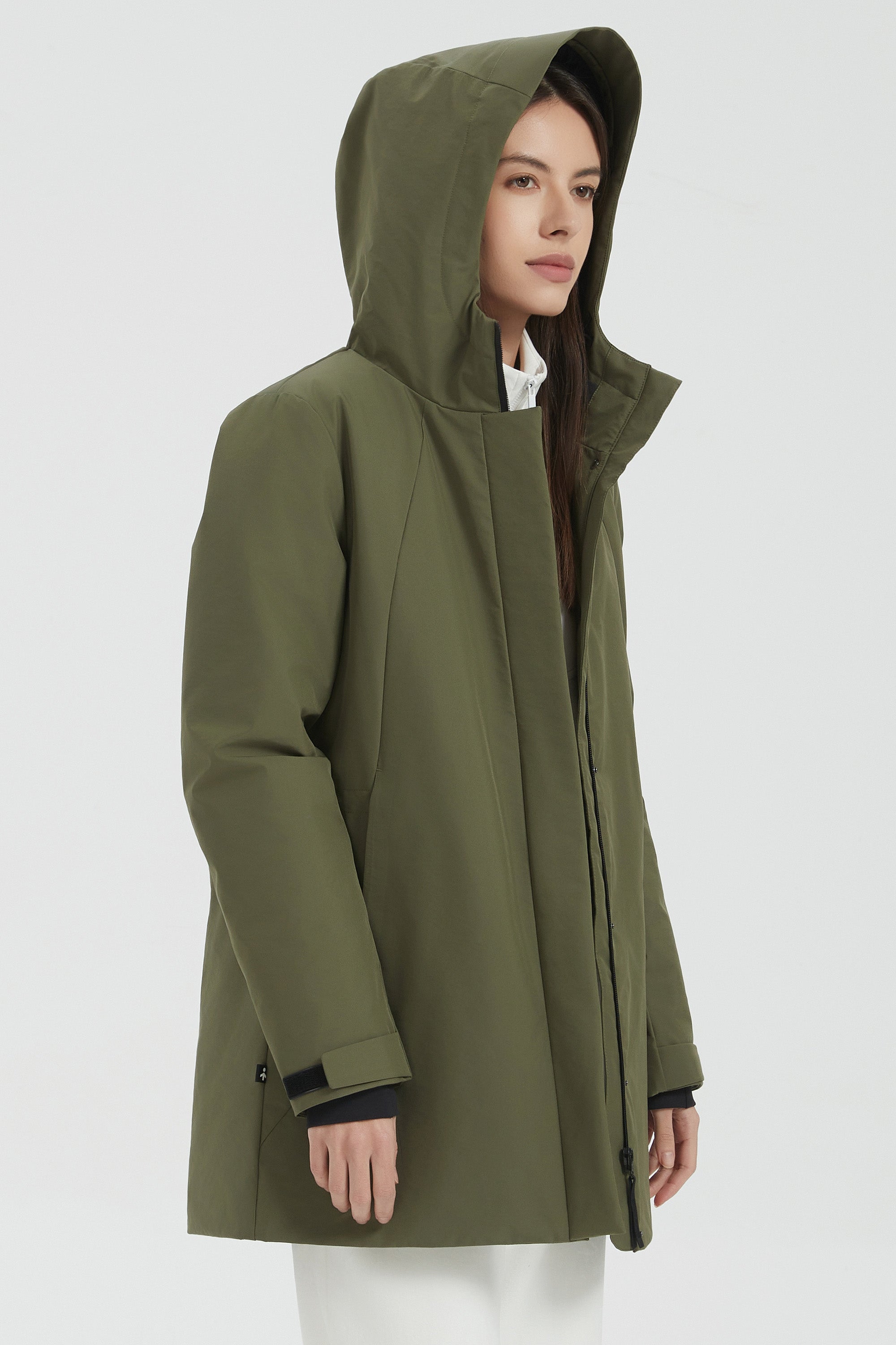 Hooded Winter Warm Parka Jacket Full Zip Lightweight - Image 11