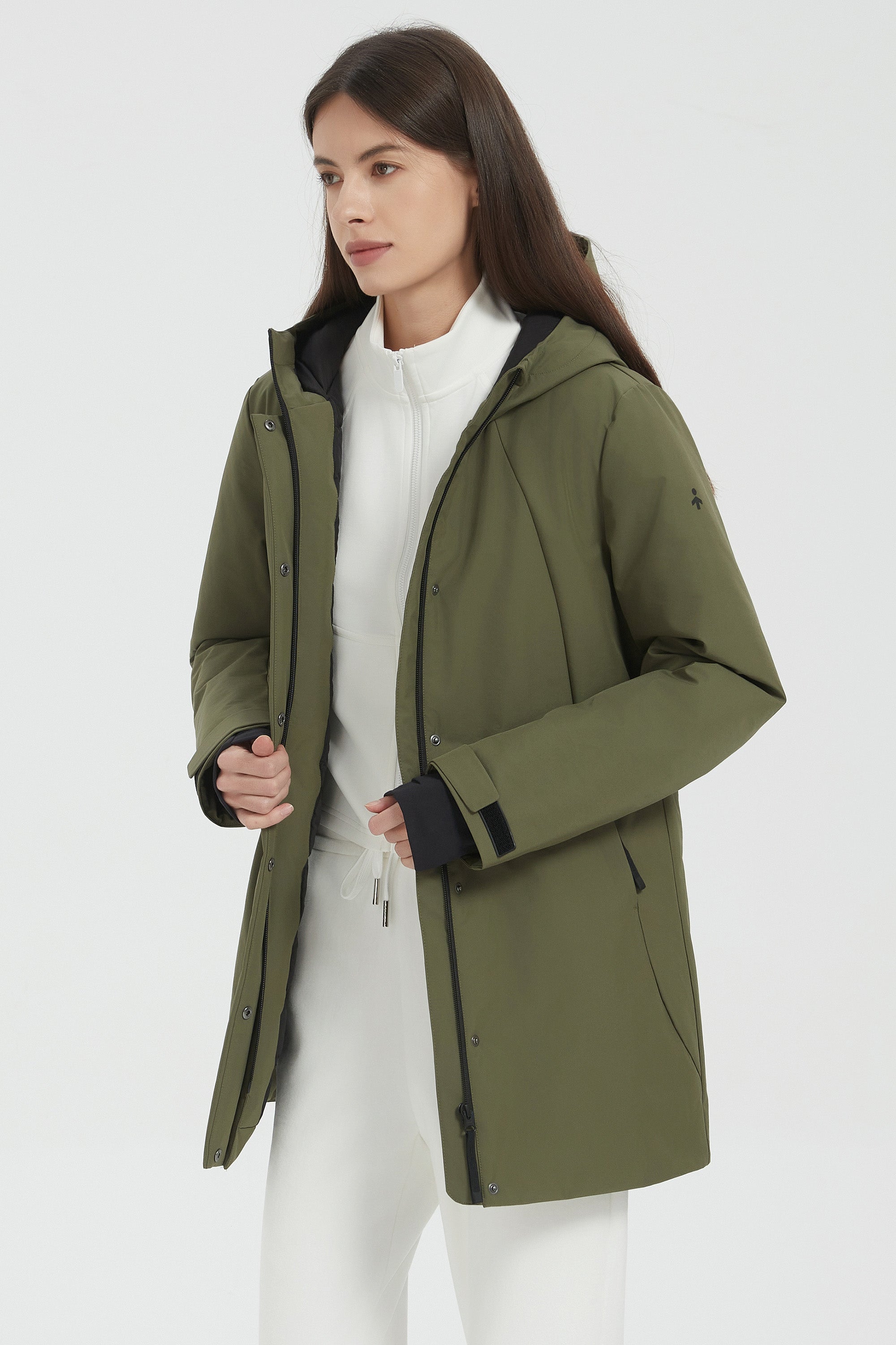 Hooded Winter Warm Parka Jacket Full Zip Lightweight - Image 12