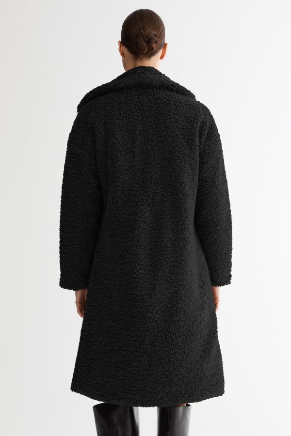 Knee-Length Fleece Lapel Down Coat - Image 4