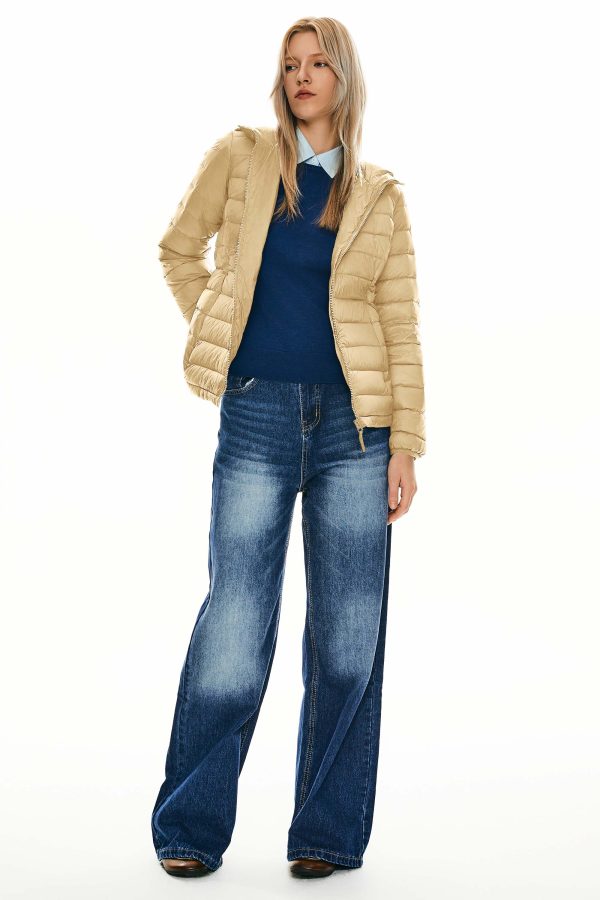 Lightweight Packable Down Jacket with Stand Collar with hood - Image 58