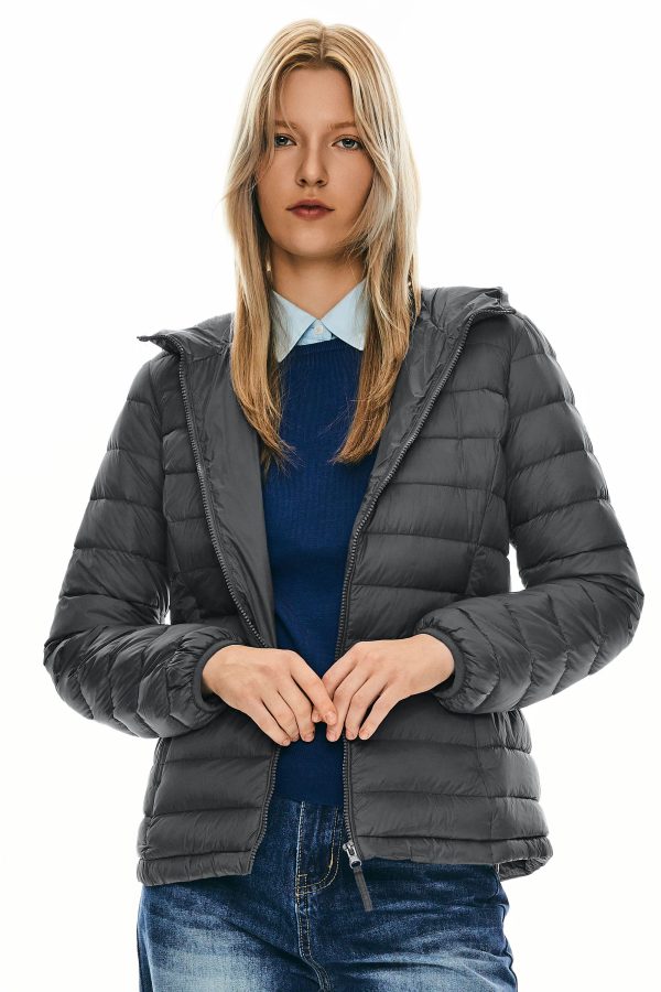 Lightweight Packable Down Jacket with Stand Collar with hood - Image 51