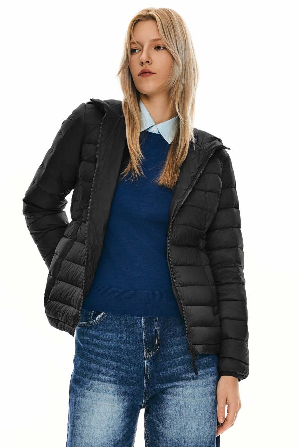 Lightweight Packable Down Jacket with Stand Collar with hood - Image 29