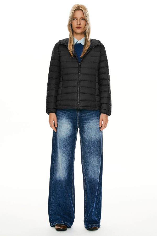 Lightweight Packable Down Jacket with Stand Collar with hood - Image 31