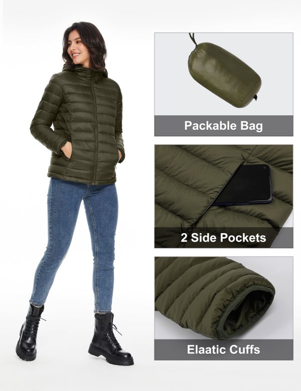 Lightweight Packable Down Jacket with Stand Collar with hood - Image 45
