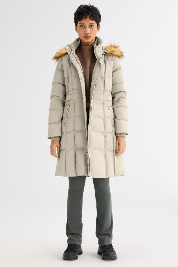 Long Faux Fur Hooded Down Coat - Image 11